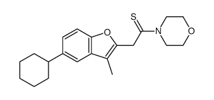 2-(5-cyclohexyl-3-methyl-1-benzofuran-2-yl)-1-morpholin-4-ylethanethione Structure