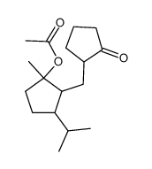 Acetic acid 3-isopropyl-1-methyl-2-(2-oxo-cyclopentylmethyl)-cyclopentyl ester Structure