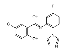 5-chloro-N-(5-fluoro-2-imidazol-1-ylphenyl)-2-hydroxybenzamide结构式