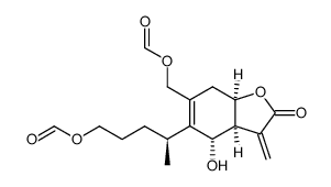 (S)-4-((3aS,4S,7aR)-6-((formyloxy)methyl)-4-hydroxy-3-methylene-2-oxo-2,3,3a,4,7,7a-hexahydrobenzofuran-5-yl)pentyl formate结构式