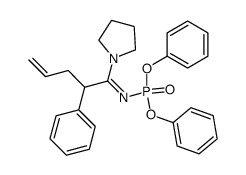 diphenyl N-[2-phenyl-1-(1-pyrrolidinyl)-4-pentenylidene]phosphoramidate结构式