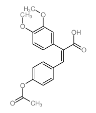3-(4-acetyloxyphenyl)-2-(3,4-dimethoxyphenyl)prop-2-enoic acid结构式