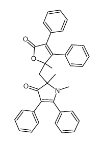1,2-dimethyl-2-((2-methyl-5-oxo-3,4-diphenyl-2,5-dihydrofuran-2-yl)methyl)-4,5-diphenyl-1,2-dihydro-3H-pyrrol-3-one结构式