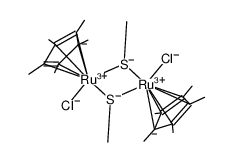 [(η5-C5Me5)RuCl(μ2-SMe)2Ru(η5-C5Me5)Cl]结构式