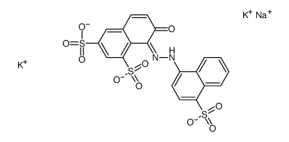 7-羟基-8-[(4-磺基-1-萘基)偶氮]-1,3-萘二磺酸钾钠盐结构式