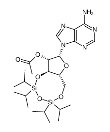(6aR,8R,9S,9aR)-8-(6-amino-9H-purin-9-yl)-2,2,4,4-tetraisopropyltetrahydro-6H-furo[3,2-f][1,3,5,2,4]trioxadisilocin-9-yl acetate结构式