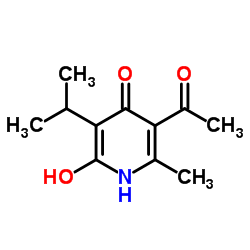3-Acetyl-6-hydroxy-5-isopropyl-2-methyl-4(1H)-pyridinone结构式