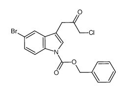 benzyl 5-bromo-3-(3-chloro-2-oxopropyl)-1H-indole-1-carboxylate结构式