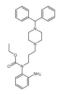 N-ethoxycarbonyl-N-[3-(4-diphenylmethylpiperazin-1-yl)prop-1-yl]-o-phenylenediamine结构式