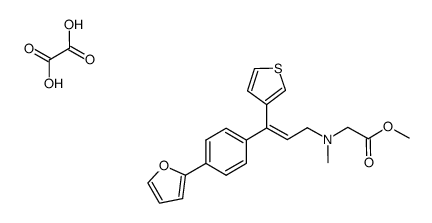 methyl N-[(2Z)-3-[4-(2-furyl)phenyl]-3-(3-thienyl)-2-propen-1-yl]-N-methylglycinate oxalate salt Structure