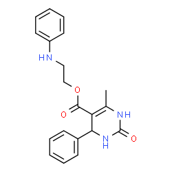 2-anilinoethyl 4-methyl-2-oxo-6-phenyl-3,6-dihydro-1H-pyrimidine-5-car boxylate结构式