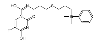N-[3-[3-[dimethyl(phenyl)silyl]propylsulfanyl]propyl]-5-fluoro-2,4-dioxopyrimidine-1-carboxamide结构式