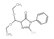5-(Diethoxymethyl)-2-mercapto-3-phenyl-3,5-dihydro-4H-imidazol-4-one Structure