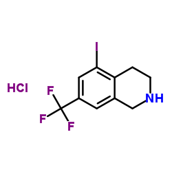 7-(三氟甲基)-1,2,3,4-四氢-5-碘异喹啉盐酸盐结构式