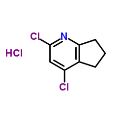 2,4-二氯-6,7-二氢-5H-环戊烯并[B]吡啶盐酸盐结构式