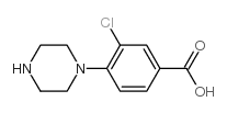 3-氯-4-(1-哌嗪基)苯甲酸结构式