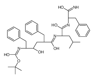 tert-butyl N-[(2S,3S,5R)-6-[[(2S)-1-[[(2S)-1-amino-1-oxo-3-phenylpropan-2-yl]amino]-4-methyl-1-oxopentan-2-yl]amino]-5-benzyl-3-hydroxy-6-oxo-1-phenylhexan-2-yl]carbamate Structure