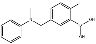 2-氟-5-((甲基苯基氨基)甲基)苯硼酸结构式