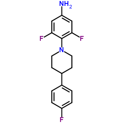 3,5-二氟-4-[4-(4-氟苯基)哌啶-1-基]苯胺结构式