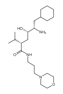 (2S,4S,5S)-5-amino-6-cyclohexyl-4-hydroxy-2-isopropyl-N-(3-morpholinopropyl)hexanamide结构式