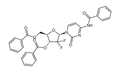 (2R,3R,5R)-5-(4-benzamido-2-oxopyrimidin-1(2H)-yl)-2-((benzoyloxy)methyl)-4,4-difluorotetrahydrofuran-3-yl benzoate Structure