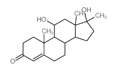 Androst-4-en-3-one,11,17-dihydroxy-17-methyl-, (11a,17b)-结构式
