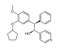 (1S,2R)-2-(3-(cyclopentyloxy)-4-methoxyphenyl)-2-phenyl-1-(pyridin-4-yl)ethan-1-ol结构式