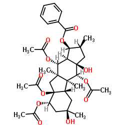 5,8,9,14-Tetraacetoxy-3-benzoyloxy-10,15-dihydroxypepluane Structure