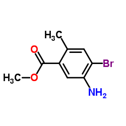 Methyl 5-amino-4-bromo-2-methylbenzoate结构式