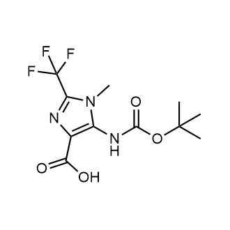 5-((叔丁氧羰基)氨基)-1-甲基-2-(三氟甲基)-1H-咪唑-4-羧酸结构式