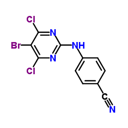 4-[(5-Bromo-4,6-dichloro-2-pyrimidinyl)amino]benzonitrile Structure