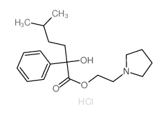 Benzeneacetic acid, a-hydroxy-a-(3-methylbutyl)-,2-(1-pyrrolidinyl)ethyl ester, hydrochloride (1:1)结构式
