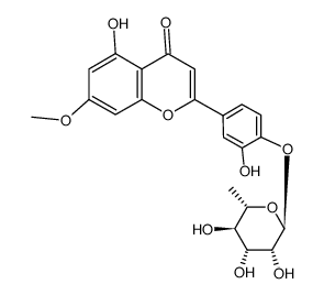 4'-[(6-Deoxy-β-L-mannopyranosyl)oxy]-3',5-dihydroxy-7-methoxyflavone结构式