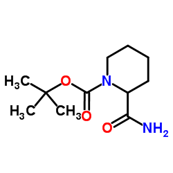 (+/-)-1-N-BOC-2-甲酰胺哌啶结构式