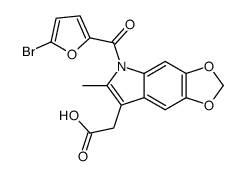 5-(5-Bromo-2-furoyl)-6-methyl-5H-1,3-dioxolo[4,5-f]indole-7-acetic acid结构式
