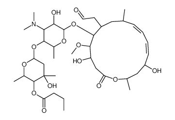 [6-[6-[[(10Z,12E)-4,14-dihydroxy-5-methoxy-9,16-dimethyl-2-oxo-7-(2-oxoethyl)-1-oxacyclohexadeca-10,12-dien-6-yl]oxy]-4-(dimethylamino)-5-hydroxy-2-methyloxan-3-yl]oxy-4-hydroxy-2,4-dimethyloxan-3-yl] butanoate Structure