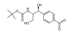 (1S,2S)-(+)-2-tert-butoxycarbonylamino-1-(4-nitrophenyl)-1,3-propanediol结构式