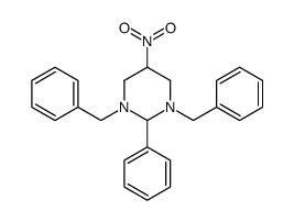 1,3-dibenzyl-5-nitro-2-phenyl-1,3-diazinane Structure