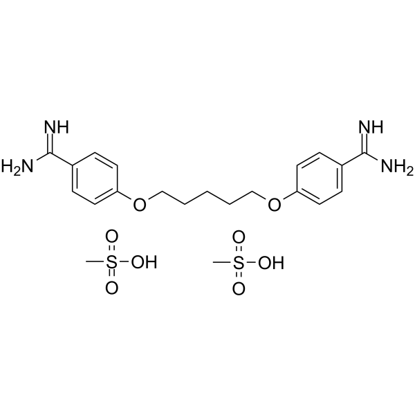 4,4'-[1,5-pentanediylbis(oxy)]bisbenzenecarboxamidine dimethylsulphonate Structure