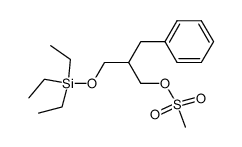 methanesulfonic acid 2-phenylmethyl-3-(triethylsilyloxy)propyl ester Structure