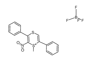 1-Methyl-6-nitro-2,5-diphenyl-1,4-dithiinium tetrafluoroborate结构式
