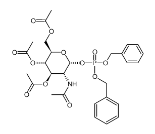 3,4,6-tri-O-acetyl-2-acetamido-1-O-[bis(benzyloxy)phophoryl]-2-deoxy-α-D-glucopyranose Structure