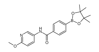 N-(6-甲氧基-吡啶-3-基)-4-(4,4,5,5-四甲基-[1,3,2]二噁硼烷-2-基)-苯甲酰胺结构式