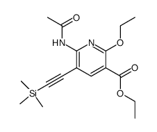 6-acetylamino-2-ethoxy-5-trimethylsilanylethynylnicotinic acid ethyl ester结构式