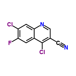 4,7-二氯-6-氟-喹啉-3-甲腈结构式