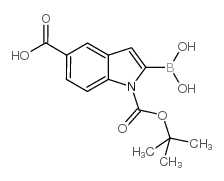 2-borono-1-[(2-methylpropan-2-yl)oxycarbonyl]indole-5-carboxylic acid Structure