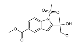 2-(2-Chloro-1-hydroxy-1-methyl-ethyl)-1-methanesulfonyl-1H-indole-5-carboxylic acid methyl ester结构式