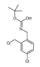 tert-butyl N-[[4-chloro-2-(chloromethyl)phenyl]methyl]carbamate结构式