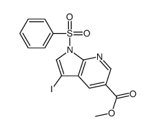 1H-Pyrrolo[2,3-b]pyridine-5-carboxylic acid, 3-iodo-1-(phenylsulfonyl)-, Methyl ester Structure