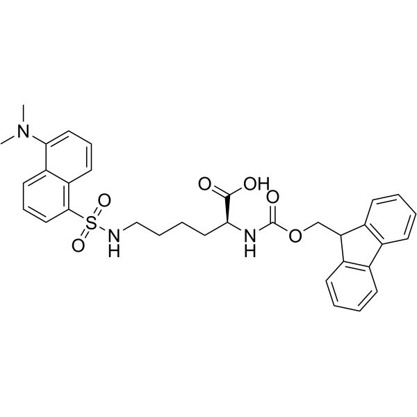N-Fmoc-N’-丹磺酰基-L-赖氨酸结构式